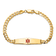 14k Yellow Gold Medical Soft Diamond Shape Red Enamel Flat Curb Link ID Bracelet