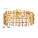 Pink CZ Wide Geometric Mesh Link Bracelet In 14K Gold Over Brass