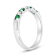 0.35ctw Emerald and Diamond Wedding Band ring in 14k White Gold