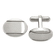 Stainless Steel Brushed and Polished Oval Cuff Links