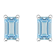 5x3mm Emerald Cut Aquamarine 14k White Gold Stud Earrings