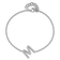 Rhodium Over 14k White Gold Diamond Sideways Letter M Bracelet