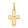14k Yellow Gold Textured Floral Cross Charm