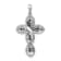 Rhodium Over 14K White Gold White and Black Diamond Cross Pendant