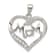 Rhodium Over Sterling Silver MOM Cubic Zirconia Heart Pendant