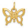 14k Yellow Gold Solid Polished Butterfly Pendant