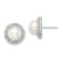 Rhodium Over Sterling Silver 8-9mm White Button Freshwater Cultured
Pearl Cubic Zirconia Earrings