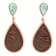 Barse Jewelry Composite Turquoise Rosette Leather & Gold Tone Dangle Earrings