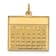 14k Yellow Gold Satin Friday the First Day Calendar Pendant