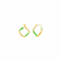 14K Yellow Gold Over Sterling Silver Square Enamel Earrings in Neon Green
