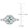Aquamarine, White Sapphire and Diamond 14K White Gold Vintage Ring 2.65ctw