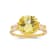 Round Lab Created Yellow Sapphire, Baguette White Topaz 18K Yellow Gold
Over Sterling Silver Ring
