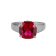 Lab Created Ruby And White Cubic Zirconia Platinum Over Silver July
Birthstone Ring 4.42ctw