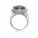 Checkerboard Square Cushion Cut Amethyst with White Topaz Accents
Sterling Silver Halo Ring