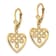14k Yellow Gold Celtic Knot Heart Dangle Earrings