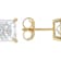 Princess-Cut Moissanite Stud Earrings In 14K Gold Over Sterling Silver