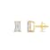 White Cubic Zirconia 14k Yellow Gold Studs With Velvet Gift Box 0.50ctw