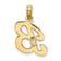 14k Yellow Gold Script Letter B Initial Pendant