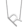 Rhodium Over 14k White Gold Sideways Diamond Initial R Pendant Cable
Link 18 Inch Necklace
