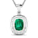 2.50ctw 14K White Gold Zambian Emerald and White Diamond Pendant with 18
inch Cable Chain