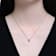 Heart-Shape Pink CZ Solitaire Necklace In 18K Rose Gold Over Brass