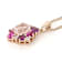 Rose Quartz, Rhodolite, Lab Pink Sapphire And White Zircon Pendant
Necklace In 18K Rose Gold Over Sterling Silver 3.35ctw