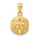 14k Yellow Gold Satin and Diamond-Cut Sand Dollar Pendant