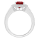 7mm Cushion Garnet 1/4 ctw Diamond Rhodium Over Sterling Silver Halo Ring