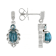 Blue Apatite Cat's Eye With Sapphire And Diamond Earrings In Sterling
Silver 0.32ctw