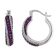 Sterling Silver Lab Created Round Ruby and White Sapphire Hoop Earrings 1.30ctw
