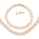 14K Yellow Gold Pink Freshwater Cultured Pearl 12 Inch Necklace, 5 Inch
Bracelet and Earring Set