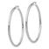 Rhodium Over 14k White Gold 2 3/8" Polished Tube Hoop Earrings