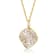 Pave CZ Circle Pendant Necklace In 14K Gold Over Brass
