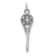 Rhodium Over 14k White Gold Textured Diamond Lacrosse Stick Pendant