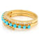 Turquoise And White Zircon Ring In 18K Gold Over Sterling Silver 0.25ctw