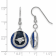 Rhodium Over Sterling Silver MLB LogoArt Toronto Blue Jays Dangle Earrings