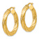 14k Yellow Gold 1 1/4" Textured Tube Hoop Earrings