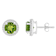 6mm Round Peridot And Created White Sapphire 10k White Gold Halo Stud Earrings