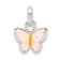 Sterling Silver Polished Pink and Orange Enamel Butterfly Children's Pendant