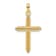 14k Yellow Gold Polished Beaded Textured Cross Pendant