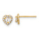 14k Yellow Gold 5.5mm Cubic Zirconia Heart Stud Earrings