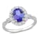 1.87ctw Tanzanite, White Topaz And Diamond Accent 14k White Gold Halo Ring