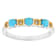 Turquoise And Lab-Grown Diamond Band Ring In Rhodium And 18K Gold Over
Sterling Silver 0.05ctw
