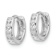 Rhodium Over 14k White Gold 7/16" Cut-out Design Hinged Hoop Earrings