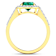 1.92ctw Green Emerald and Diamond 14K Yellow Gold Halo Ring