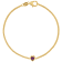 14K Yellow Gold Over Sterling Silver Amethyst Curb Chain Bracelet .15ctw