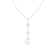 White Cultured Freshwater Pearl and Diamond 14K White Gold Pendant 7-7.5mm
