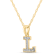 White Diamond Accent 10k Yellow Gold L Initial Pendant With 18” Rope Chain