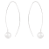 7-8mm Akoya Pearl Rhodium Over Sterling Silver Threader Earrings