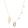 Blue Sapphire and White Topaz Rhodium Over Sterling Silver Layering Evil
Eye and Hamsa Necklace